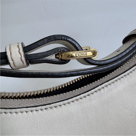 Fendi Fendigraphy Small White Leather Hobo Shoulder Bag Gold Hardware Full Set - Picture 16 of 16